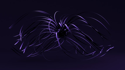 Black purple shape background. 3d illustration, 3d rendering.