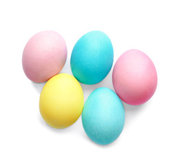 Colorful Easter eggs on white background