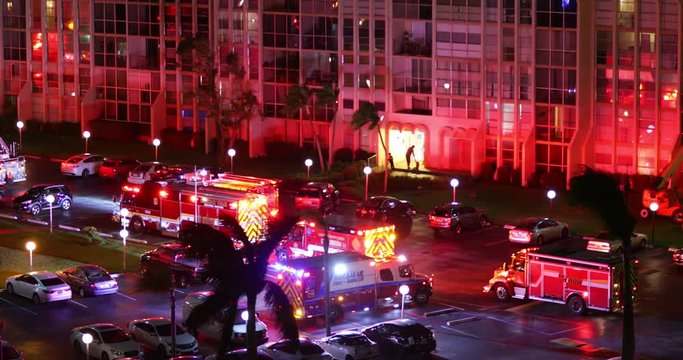 Night emergency response fire ambulance rescus lights