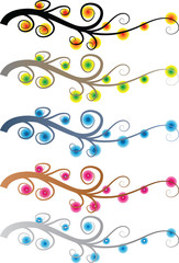 Calligraphic decorative elements with lines