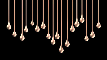 Mysterious, beautiful, luxury gold splash. 3d illustration, 3d rendering.