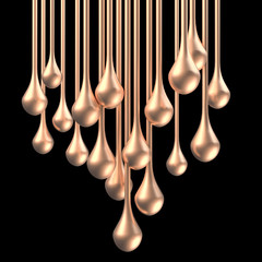 Mysterious, beautiful, luxury gold splash. 3d illustration, 3d rendering.