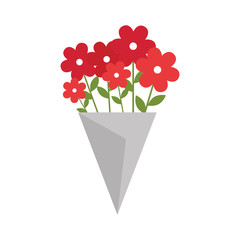 bouquet of flowers decoration vector illustration design