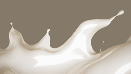 A splash of milk. 3d illustration, 3d rendering.