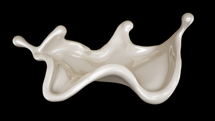 A splash of milk. 3d illustration, 3d rendering.