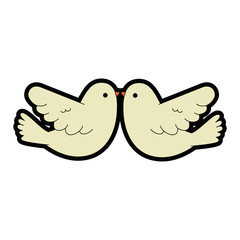 couple doves flying icon vector illustration design