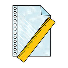 sheet of notebook with rule vector illustration design