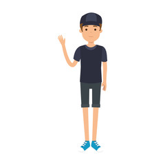 young man with sport clothes avatar character vector illustration design