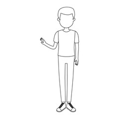 young man avatar character vector illustration design