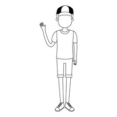 young man with sport clothes avatar character vector illustration design