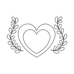 heart love with wreath vector illustration design