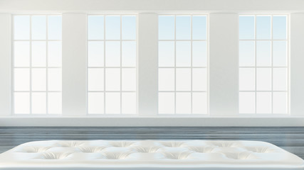 Naklejka premium White interior room. 3d illustration, 3d rendering.