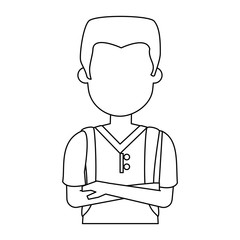 young man avatar character vector illustration design