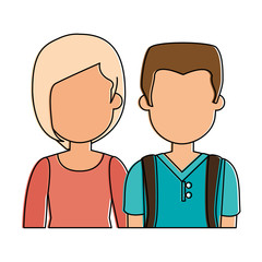 Fototapeta premium lovers couple avatars characters vector illustration design