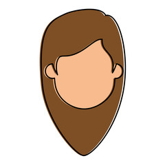 beautiful woman head avatar character vector illustration design