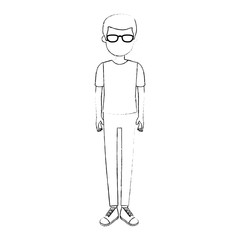 young man avatar character vector illustration design