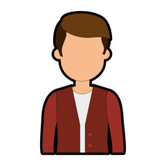 young man avatar character vector illustration design