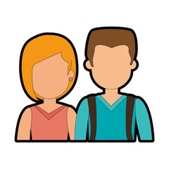 Fototapeta premium lovers couple avatars characters vector illustration design