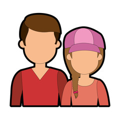 Fototapeta premium lovers couple avatars characters vector illustration design