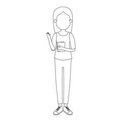 beautiful woman with books avatar character vector illustration design