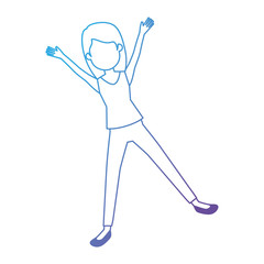 beautiful woman celebrating avatar character vector illustration design