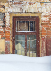 Snow-covered window