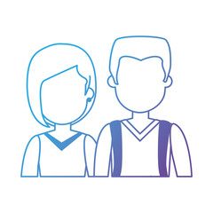 lovers couple avatars characters vector illustration design