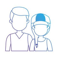 lovers couple avatars characters vector illustration design