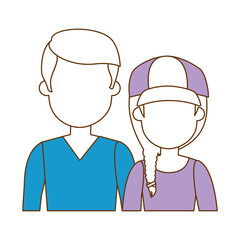 lovers couple avatars characters vector illustration design