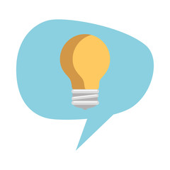 speech bubble with bulb light vector illustration design