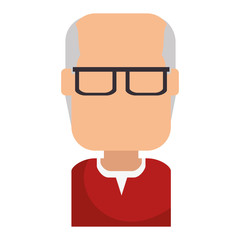 old man avatar character vector illustration design