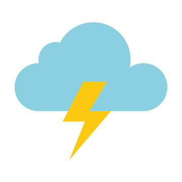 weather cloud rainy with ray vector illustration design