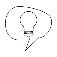 speech bubble with bulb light vector illustration design