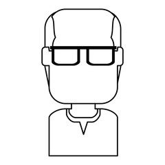 old man avatar character vector illustration design