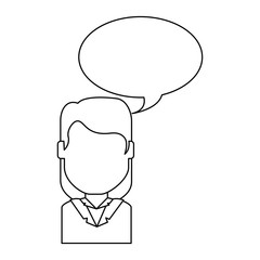 beautiful and young woman with speech bubble character vector illustration design