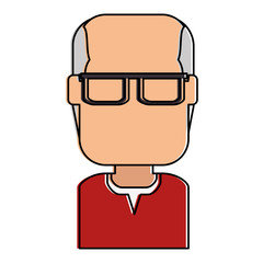 old man avatar character vector illustration design