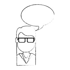 beautiful and young woman with speech bubble character vector illustration design