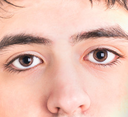 extreme closeup of teen eyes