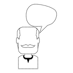 old man with speech bubble avatar character vector illustration design