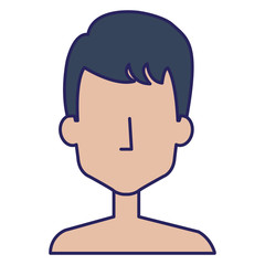 young man shirtless avatar character vector illustration design