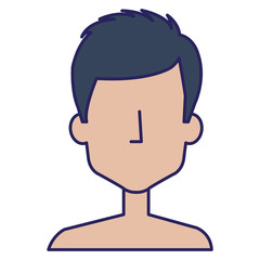 young man shirtless avatar character vector illustration design