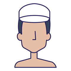 delivery worker shirtless avatar character vector illustration design