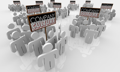 Fototapeta premium Company Culture Groups Employees Working Together 3d Illustration