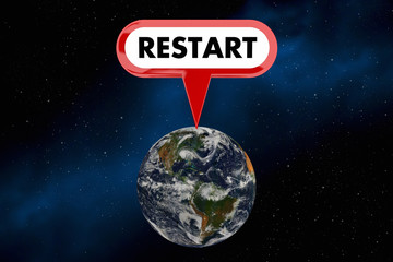 Restart Earth Planet Space Environment 3d Illustration