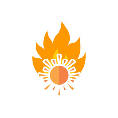 Sun Fire Logo Icon Design