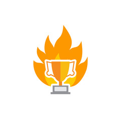 Trophy Fire Logo Icon Design