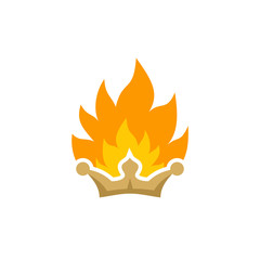 King Fire Logo Icon Design