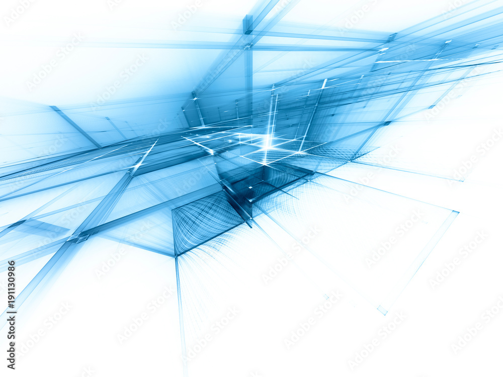 Poster abstract blue and white background element. fractal graphics series. three-dimensional composition o
