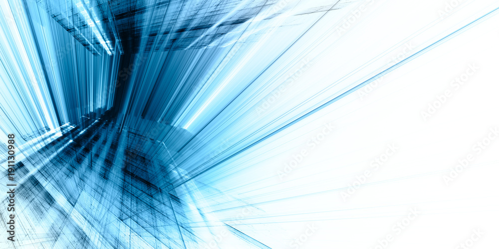 Poster abstract blue background element. 3d scan series. fractal graphics. perspective composition of light