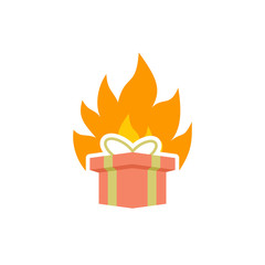 Gift Fire Logo Icon Design